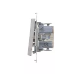 SIMON 55 WMDL-0P1xx3-143 Przycisk podwójny zwierny bez piktogramu (moduł) 10 AX, 250 V~, szybkozłącza; Aluminium mat