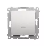 SIMON 54 WMDL-011xxx-043 Łącznik jednobiegunowy z podświetleniem LED (moduł) 10AX, 250V~, szybkozłącza; srebrny mat