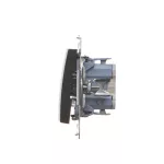 SIMON 54 WMDL-011xxx-049 Łącznik jednobiegunowy z podświetleniem LED (moduł) 10AX, 250V~, szybkozłącza; czarny mat