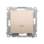 SIMON 54 WMDL-011x2x-044 Łącznik jednobiegunowy z podświetleniem LED (moduł) 16AX, 250V~, zaciski śrubowe; złoty mat