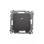 SIMON 54 WMDL-011x2x-049 Łącznik jednobiegunowy z podświetleniem LED (moduł) 16AX, 250V~, zaciski śrubowe; czarny mat