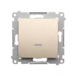 SIMON 54 WMDL-011xx1-044 Łącznik jednobiegunowy z sygnalizacją załączenia LED (moduł) 10AX, 250V~, szybkozłącza; złoty mat