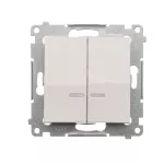 SIMON 54 WMDL-551xxx-011 Łącznik świecznikowy z podświetleniem LED i do wersji IP44 (moduł) 10AX, 250V~, szybkozłącza; biały Posiada wkładkę DU1W