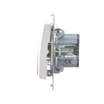 SIMON 54 WMDL-551x2x-011 Łącznik świecznikowy z podświetleniem LED i do wersji IP44 (moduł) 16AX, 250V~, zaciski śrubowe; biały Posiada wkładkę DU1W