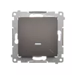 SIMON 54 WMDL-061xxx-046 Łącznik schodowy z podświetleniem LED (moduł) 10AX, 250V~, szybkozłącza; brąz mat