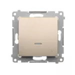 SIMON 54 WMDL-061x2x-044 Łącznik schodowy z podświetleniem LED (moduł) 16AX, 250V~, zaciski śrubowe; złoty mat