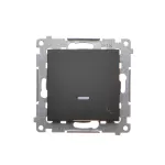SIMON 54 WMDL-061x2x-049 Łącznik schodowy z podświetleniem LED (moduł) 16AX, 250V~, zaciski śrubowe; czarny mat