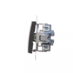 SIMON 54 WMDL-0602xx-049 Łącznik schodowy podwójny (moduł) 10AX, 250V~, zaciski śrubowe; czarny mat