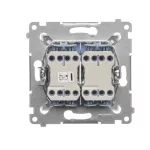 SIMON 54 WMDL-0702xx-011 Łącznik krzyżowy podwójny (moduł) 10AX, 250V~, szybkozłącza; biały