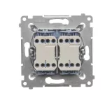 SIMON 54 WMDL-0702xx-043 Łącznik krzyżowy podwójny (moduł) 10AX, 250V~, szybkozłącza; srebrny mat