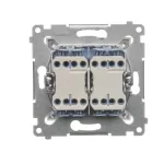 SIMON 54 WMDL-0702xx-044 Łącznik krzyżowy podwójny (moduł) 10AX, 250V~, szybkozłącza; złoty mat