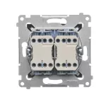 SIMON 54 WMDL-0702xx-046 Łącznik krzyżowy podwójny (moduł) 10AX, 250V~, szybkozłącza; brąz mat