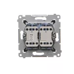 SIMON 54 WMDL-0702xx-049 Łącznik krzyżowy podwójny (moduł) 10AX, 250V~, szybkozłącza; czarny mat