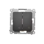 SIMON 54 WMDL-0702xx-049 Łącznik krzyżowy podwójny (moduł) 10AX, 250V~, szybkozłącza; czarny mat