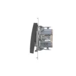 SIMON 54 WMDL-021xxx-049 Łącznik dwubiegunowy z podświetleniem LED (moduł) 10AX, 250V~, szybkozłącza; czarny mat