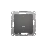 SIMON 54 WMDL-021xxx-049 Łącznik dwubiegunowy z podświetleniem LED (moduł) 10AX, 250V~, szybkozłącza; czarny mat
