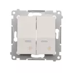 SIMON 54 WMDL-0712xx-011 Łącznik krzyżowy podwójny z podświetleniem (moduł) 10AX, 250V~, szybkozłącza; biały