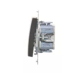 SIMON 54 WMDL-0712xx-046 Łącznik krzyżowy podwójny z podświetleniem (moduł) 10AX, 250V~, szybkozłącza; brąz mat