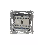 SIMON 54 WMDL-0712xx-049 Łącznik krzyżowy podwójny z podświetleniem (moduł) 10AX, 250V~, szybkozłącza; czarny mat