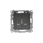SIMON 54 WMDL-0712xx-049 Łącznik krzyżowy podwójny z podświetleniem (moduł) 10AX, 250V~, szybkozłącza; czarny mat