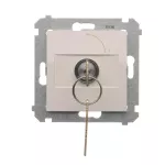 SIMON 54 WMDL-0K01xx-011 Łącznik na kluczyk jednobiegunowy (moduł) 2 pozycyjny „0-I” styk N/O, 5 A, 250~. Możliwość wyjęcia klucza w każdej pozycji; biały