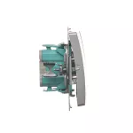 SIMON BASIC WMUL-050xxx-4011 Łącznik świecznikowy (moduł) 10AX, 250V~, szybkozłącza; srebrny mat