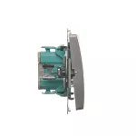 SIMON BASIC WMUL-060xxx-4011 Łącznik schodowy (moduł) 10AX, 250V~, szybkozłącza; srebrny mat