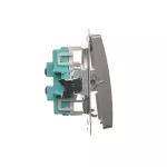 SIMON BASIC WMUL-0602xx-J011 Łącznik schodowy podwójny (moduł) 10AX, 250V~, zaciski śrubowe; stal inox