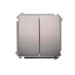 SIMON BASIC WMUL-0602xx-J011 Łącznik schodowy podwójny (moduł) 10AX, 250V~, zaciski śrubowe; stal inox