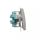 SIMON BASIC WMUL-0602xx-4011 Łącznik schodowy podwójny (moduł) 10AX, 250V~, zaciski śrubowe; srebrny mat