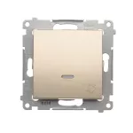SIMON 54 WMDL-091x2x-044 Przycisk „dzwonek” z podświetleniem LED (moduł) 16AX, 250V~, zaciski śrubowe; złoty mat