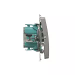 SIMON BASIC WMUL-051xxx-4011 Łącznik świecznikowy z podświetleniem LED (moduł) 10AX, 250V~, szybkozłącza; srebrny mat