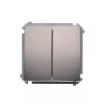 SIMON BASIC WMUL-0612xx-J011 Łącznik schodowy podwójny z podświetleniem LED (moduł) 10AX, 250V~, zaciski śrubowe; stal inox