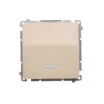 SIMON BASIC WMUL-0P1xxx-9011 Przycisk pojedynczy zwierny bez piktogramu z podświetleniem LED (moduł) 10AX, 250V~, szybkozłącza; beż
