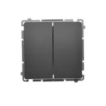 SIMON BASIC WMUL-0P0xx2-G011 Przycisk podwójny zwierny, dwuobwodowy: 2 wejścia, 2 wyjścia (moduł) 16AX, 250V~, szybkozłącza; grafit matowy
