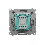 SIMON BASIC WMUL-021xxx-H011 Łącznik dwubiegunowy z podświetleniem LED (moduł) 10AX, 250V~, szybkozłącza; satynowy