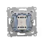 SIMON 54 WMDL-0P1xxx-043 Przycisk pojedynczy zwierny z podświetleniem LED bez piktogramu (moduł) 10AX, 250V~, szybkozłącza; srebrny mat