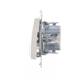 SIMON 54 WMDL-550xxx-011 Łącznik świecznikowy do wersji IP44 (moduł) 10AX, 250V~, szybkozłącza; biały Posiada wkładkę uszczelniającą pod klawisze DU1W