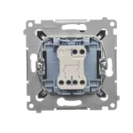SIMON 54 WMDL-550xxx-048 Łącznik świecznikowy do wersji IP44 (moduł) 10AX, 250V~, szybkozłącza; antracyt Posiada wkładkę uszczelniającą pod klawisze DU1W