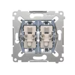 SIMON 54 WMDL-06021x-0xx Łącznik schodowy podwójny z podświetleniem (mechanizm) 10AX, 250V~, szybkozłącza Posiada 2 niezależne układy podświetlenia