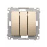 SIMON 54 WMDL-0311xx-044 Łącznik potrójny z podświetleniem LED (moduł) 10AX, 250V~, szybkozłącza; złoty mat