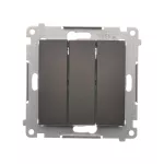 SIMON 54 WMDL-0311xx-046 Łącznik potrójny z podświetleniem LED (moduł) 10AX, 250V~, szybkozłącza; brąz mat