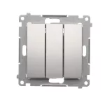 SIMON 54 WMDL-0312xx-043 Przycisk potrójny z podświetleniem LED (moduł) 10AX, 250V~, szybkozłącza; srebrny mat