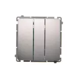 SIMON BASIC WMUL-020xx4-4011 Przycisk potrójny z podświetleniem LED (moduł) 10AX, 250V~, szybkozłącza; srebrny mat
