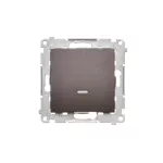 SIMON 54 WMDL-06112x-046 Łącznik schodowy z podświetleniem LED bez piktogramu (moduł) 16AX, 250V~, zaciski śrubowe; brąz mat