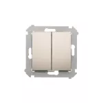 SIMON 54 WMDL-06020x-044 Łącznik schodowy podwójny bez piktogramu (moduł) 10AX, 250V~, zaciski śrubowe; złoty mat