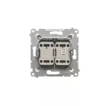 SIMON 54 WMDL-07020x-041 Łącznik krzyżowy podwójny bez piktogramu (moduł) 10AX, 250V~, szybkozłącza; kremowy