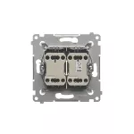 SIMON 54 WMDL-07020x-043 Łącznik krzyżowy podwójny bez piktogramu (moduł) 10AX, 250V~, szybkozłącza; srebrny mat