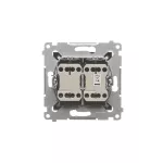 SIMON 54 WMDL-07020x-046 Łącznik krzyżowy podwójny bez piktogramu (moduł) 10AX, 250V~, szybkozłącza; brąz mat