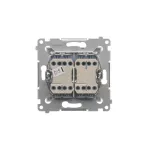 SIMON 54 WMDL-07120x-043 Łącznik krzyżowy podwójny z podświetleniem bez piktogramu (moduł) 10AX, 250V~, szybkozłącza; srebrny mat
